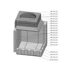 Šamotová komora komplet KV DYNAMIC R 3G S 55.44.42.21  